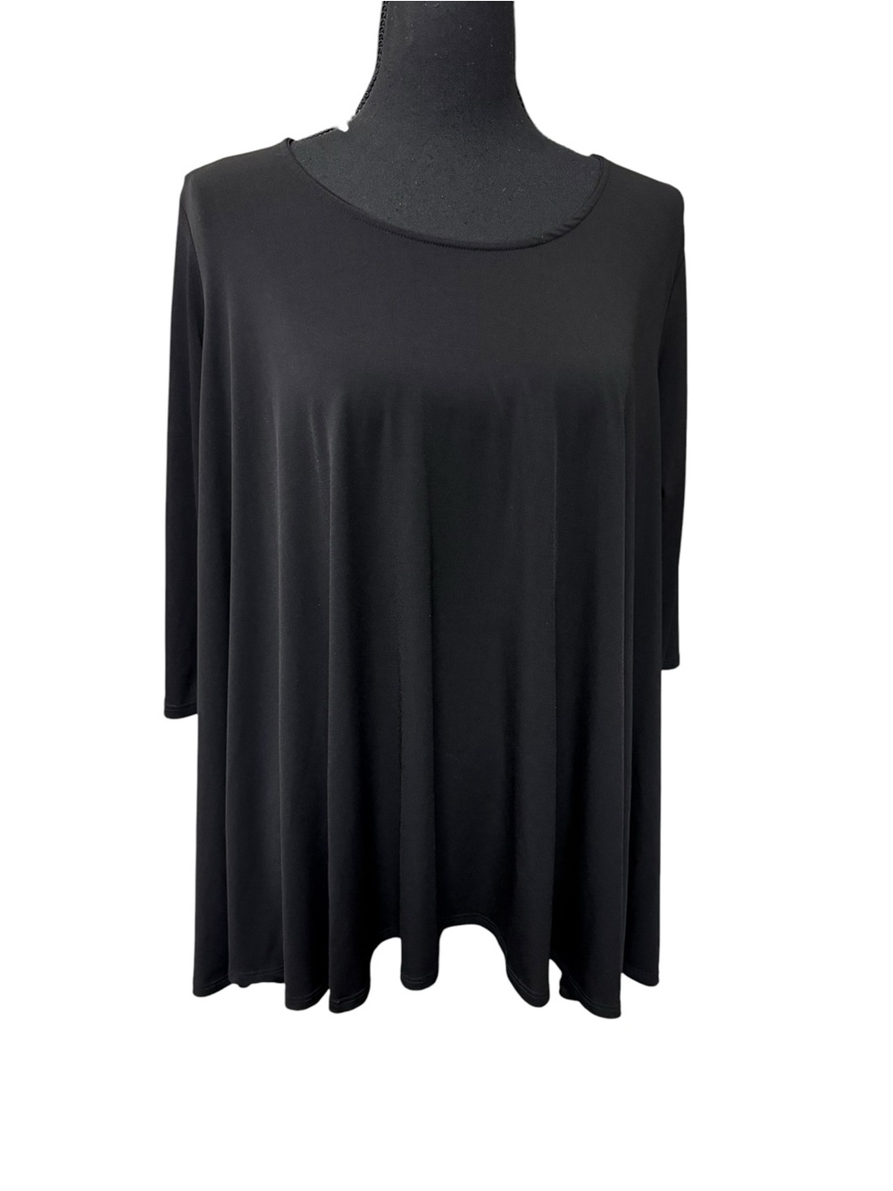 The ZigZag Stripe Black Swing Tunic Top Flowy Stretch Casual Chic Plus